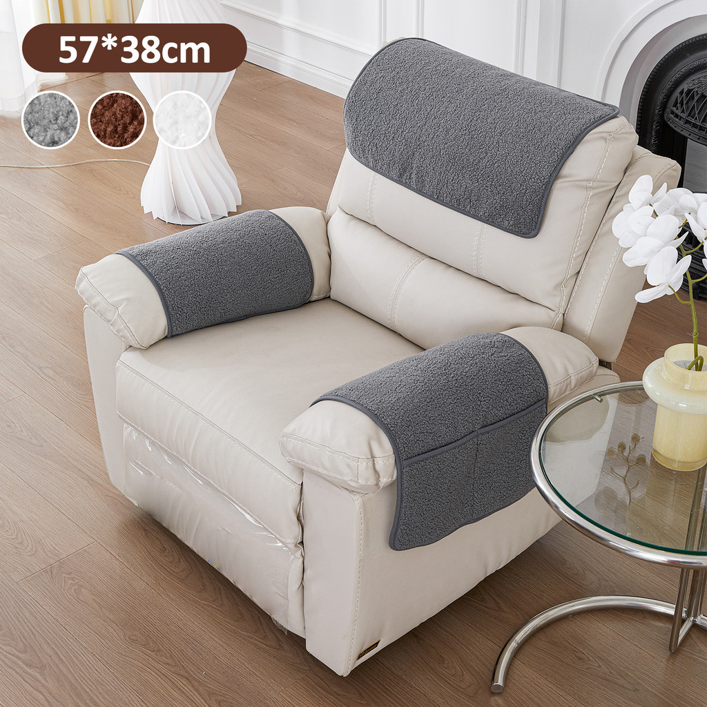 3Pcs Sofa Headrest Cover Soft Polyester Recliner Headrest Protector Wear Resistant Recliner Headrest