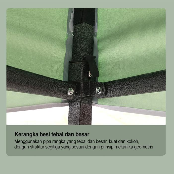 Tenda Lipat 3x3/Tenda Jualan Set Lengkap Tenda Lipat Dinding Tenda Bazar 1300D Outdoor Tenda