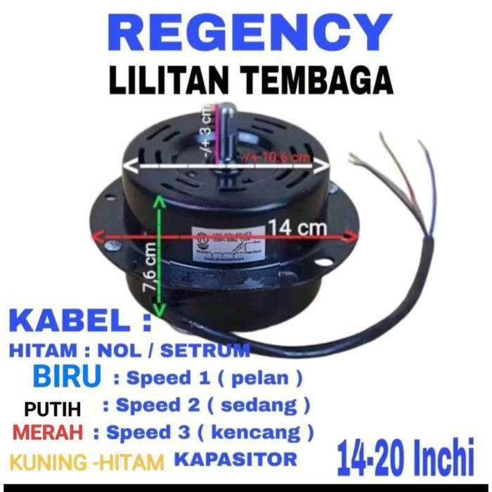 DINAMO KIPAS ANGIN REGENCY 14 - 20 INCH LILITAN TEMBAGA DINAMO KIPAS ANGIN BESI TORNADO BEST QUALITY