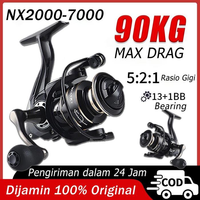 NX Series Reel Pancing Spinning NX2000-7000 Tahan Lama Ringan 5.2:1 Speed MetalBody Handle Spool