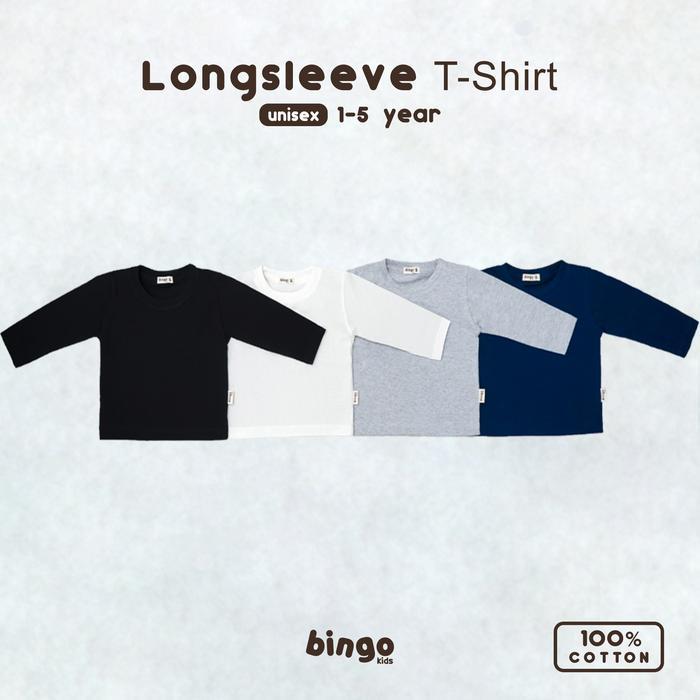 Longsleeve T-Shirt Anak 1-5 Tahun Kaos Polos Lengan Panjang Katun Anak Cotton Combed