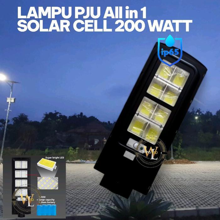 LAMPU JALAN SOLAR 200W 200WATT 200 WATT PJU LED TENAGA SURYA PUTIH - WHITE SOLAR CELL