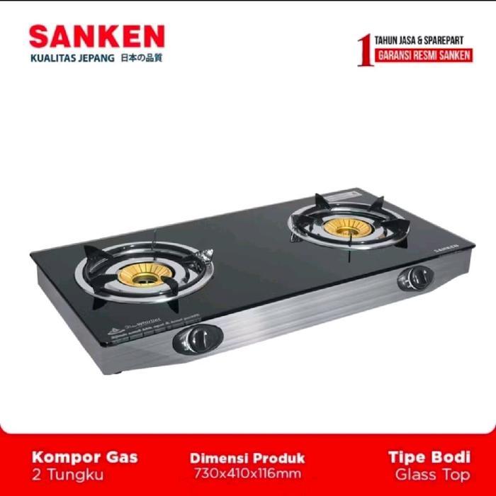Kompor Gas Sanken 2 Tungku Kaca - SG369