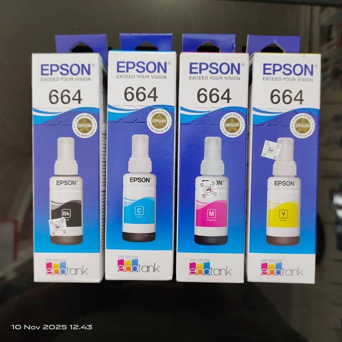 Tinta Epson 664 Hitam Black Cyan Magenta Yellow Original L121 L360 L310