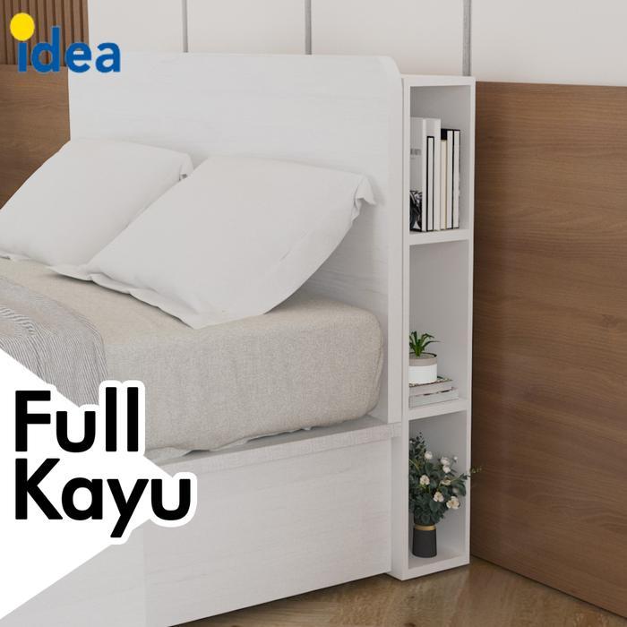 idea perth - headboard kayu rak sandaran kasur tempat tidur putih modern minimalis