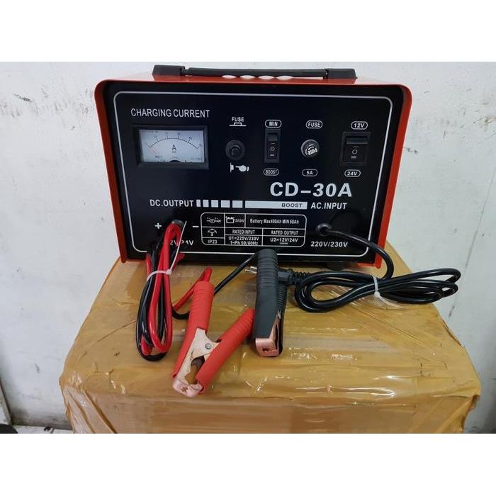 Charger Aki 30 Ampere bisa accu 12v & 24v Merk ROCIA / baterai