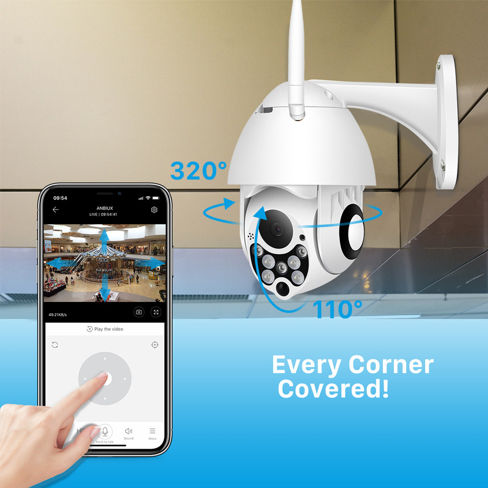 YCC365 Plus PTZ Wifi Camera Outdoor 1080P HD CCTV Security Camera 4x Zoom Waterproof Speed Dome