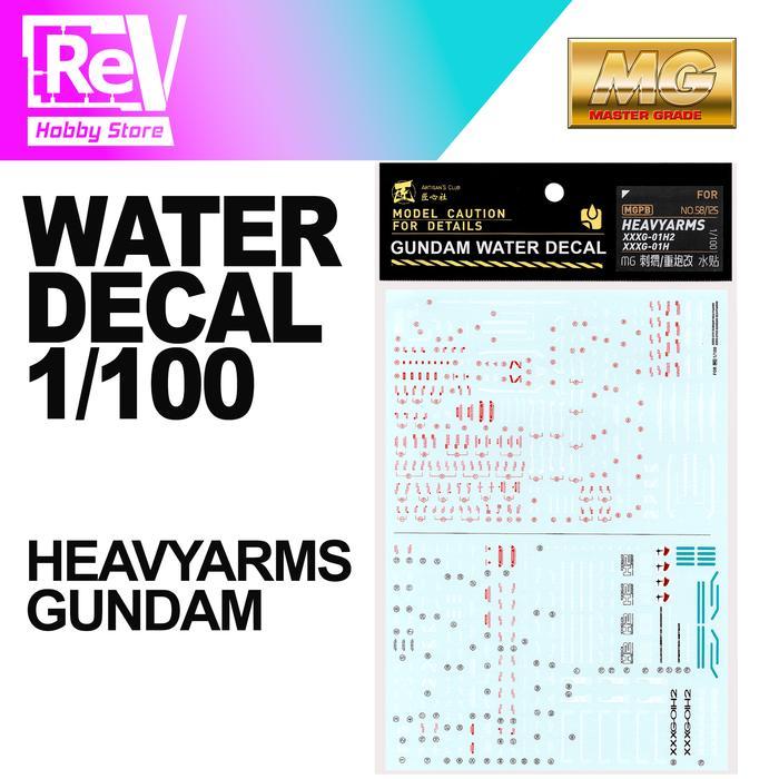 Terbatas GUNDAM WATER DECAL MG HEAVYARMS GUNDAM MASTER GRADE