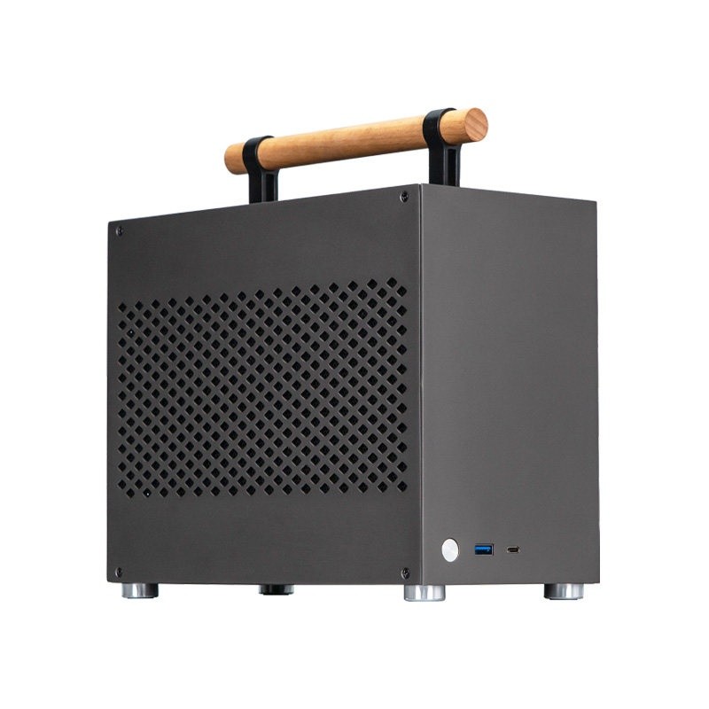 Compact 6.9L Mini ITX Case Full Aluminum SFF Computer Case with PCIe Riser Support 255mm GPU