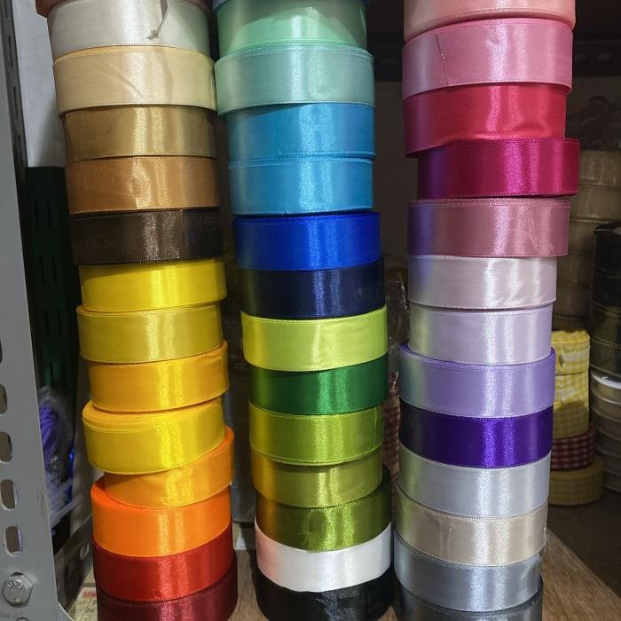 Pita Satin Polos, Pita Kain 1 Inch, Pita Kado Gulungan Terpercaya
