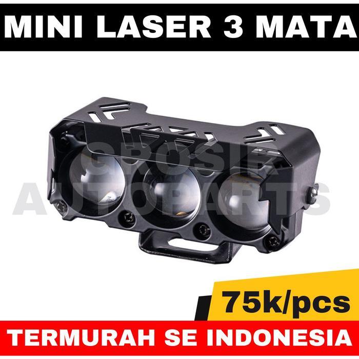 FREE ONGKIR LAMPU TEMBAK LASER 3 MATA MINI PROJIE 3 MATA WATERPROOF PNP MINI PROJIE LAMPU TEMBAK SQL