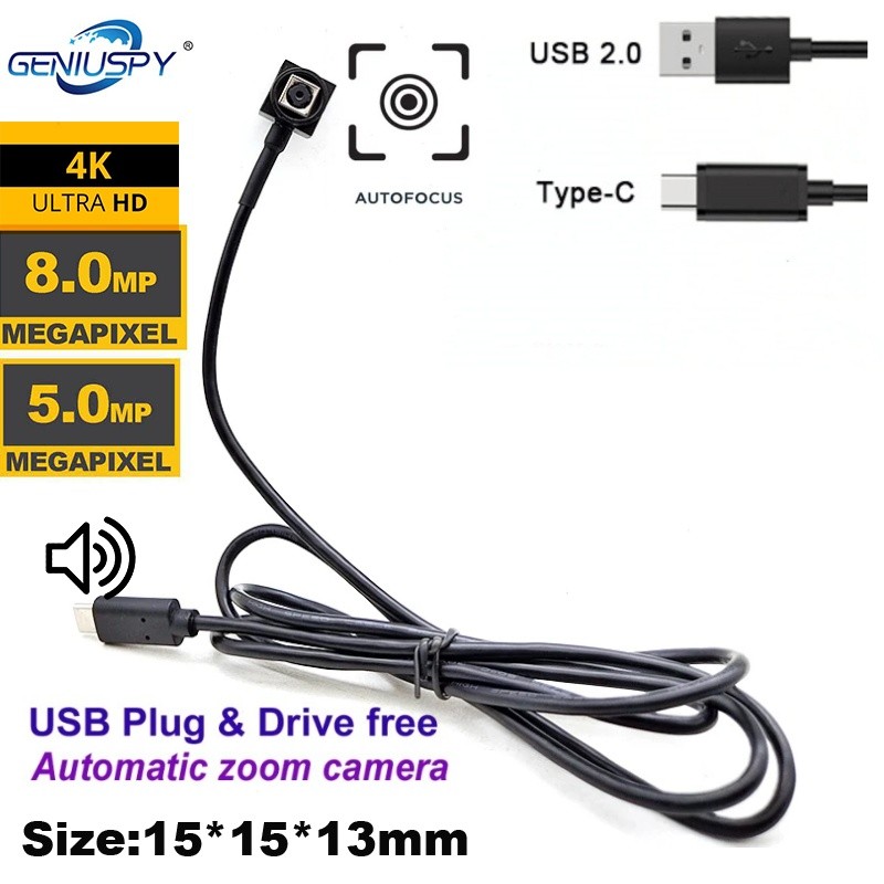 IMX179 4K 8MP 5MP 1080P Auto Focus Webcam Mini Usb Camera Audio Video Web Computer Laptop 4k Webcam