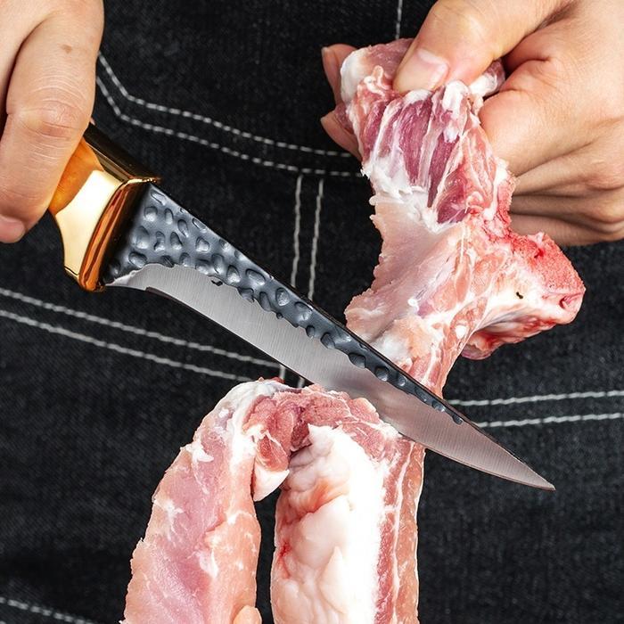 Pisau Pemotong Baja Boning Knife Tahan Karat Pisau Tulang Mongolia Masak Pisau Penyembelihan Pisau