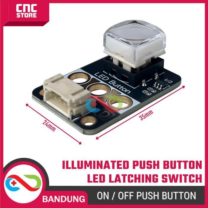 PROMO Illuminated Push Button LED Latching Modul Tombol Lampu ON/OFF Touch Switch 5 Warna (Merah,