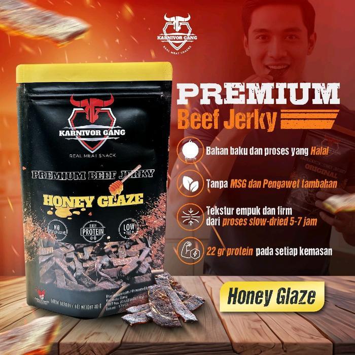 Beef Jerky Manis Honey Glaze Snack Dendeng High Protein halal Karnivor Gang