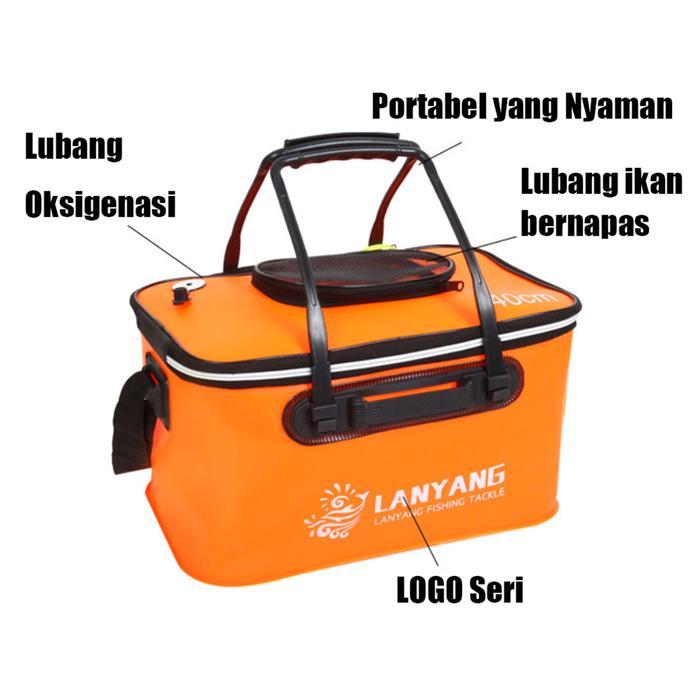Box Umpan Pancing 40Cm 45Cm 50Cm / Box Ikan Portble Bahan Eva / Ember Lipat Umpan Pancing Hidup Box