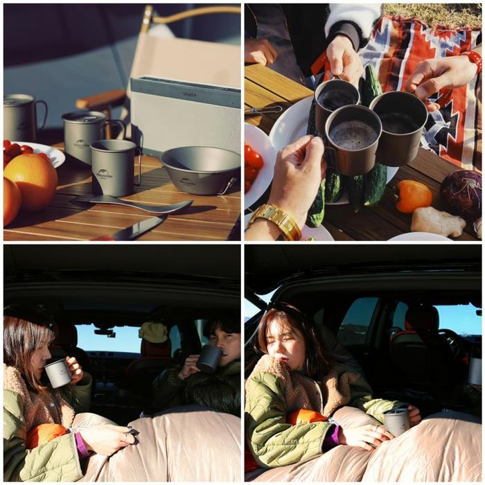 Gelas naturehike NH20CJ005 titanium cup 20CJ cangkir titanium camping