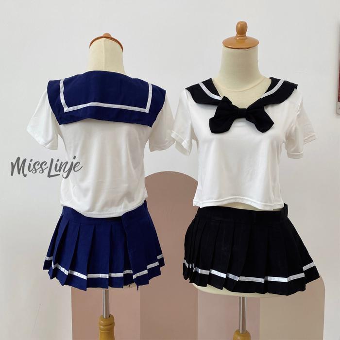 Lingerie Cosplay Kostum Seragam Murid Jepang Spandeks Premium - Yuri Uniform