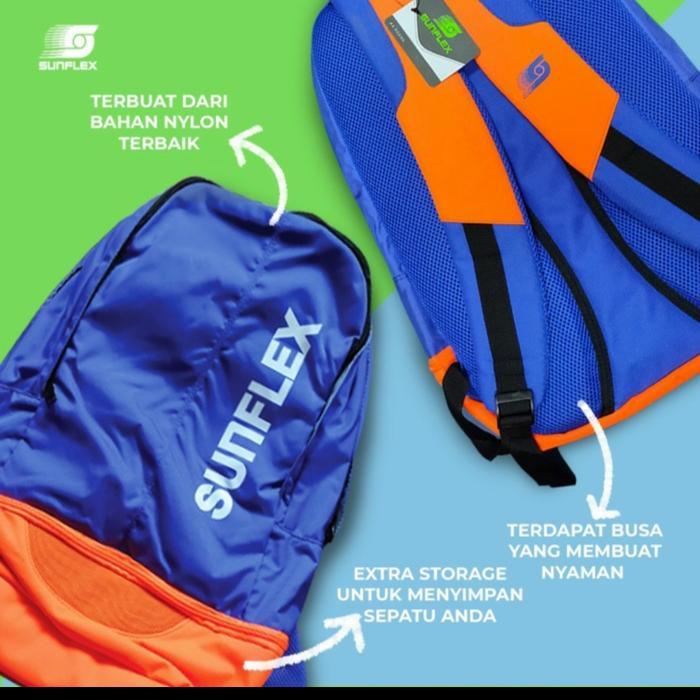 Tas Pingpong Sunflex Backpack Ransel Blue Orange Original
