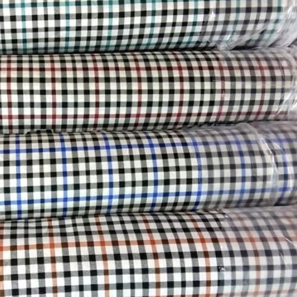 Kain Katun Jepang White Black Gingham Original Premium – Motif Kotak Hitam Putih Klasik Meteran 1 Me