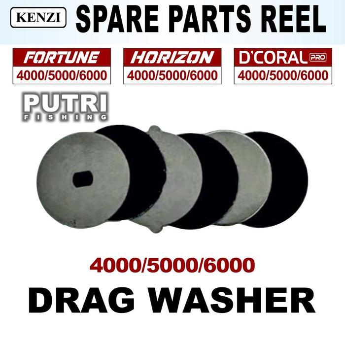 SPAREPART REEL KENZI FORTUNE HORIZON D’CORAL PRO 4000 5000 6000 - Part Reel 21. Drag Washer Ukuran 5