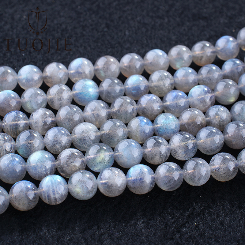 6 8 10mm Natural 7A Labradorite Stone Iridescent Beads Spacer Smooth Bead for Jewelry Making DIY