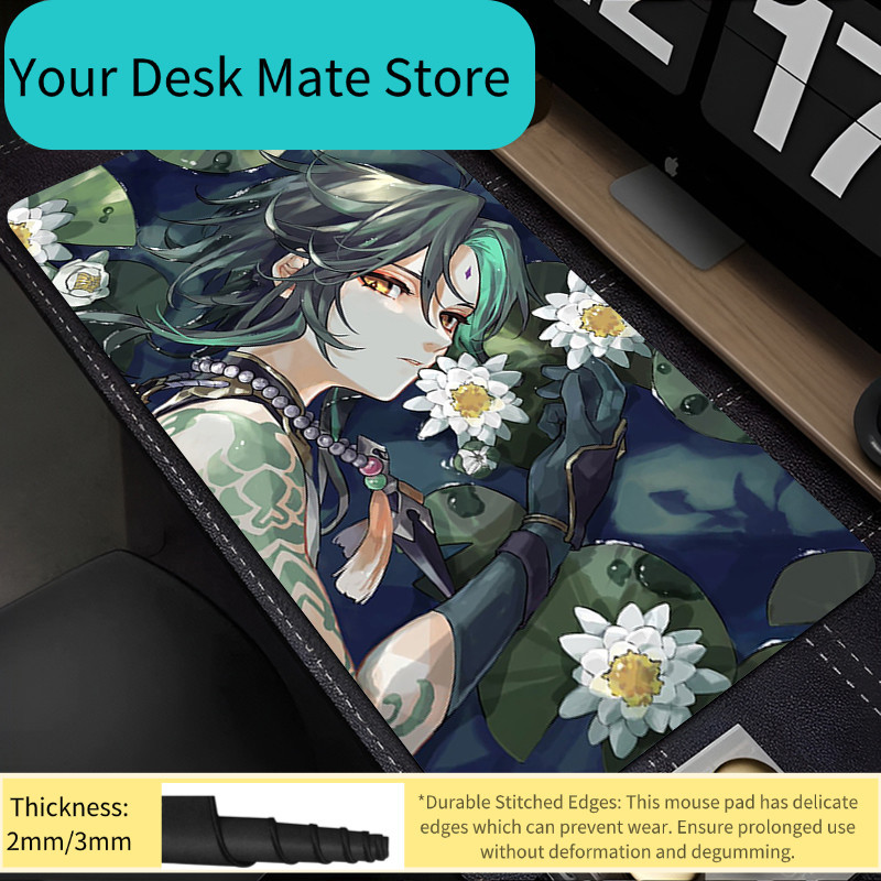 Genshin Impact Xiao Desk Mat PC Gaming Accessories Mouse Pad Laptop Gamer Cabinet Keyboard Pad HD