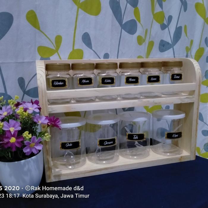 RAK BUMBU SUSUN LENGKUNG FREE TOPLES