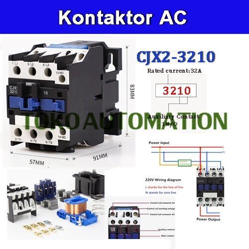 CJX2-3210 CJX2 3210 220V AC 32A 1NO CONTACTOR MOTOR STARTER RELAY SD59