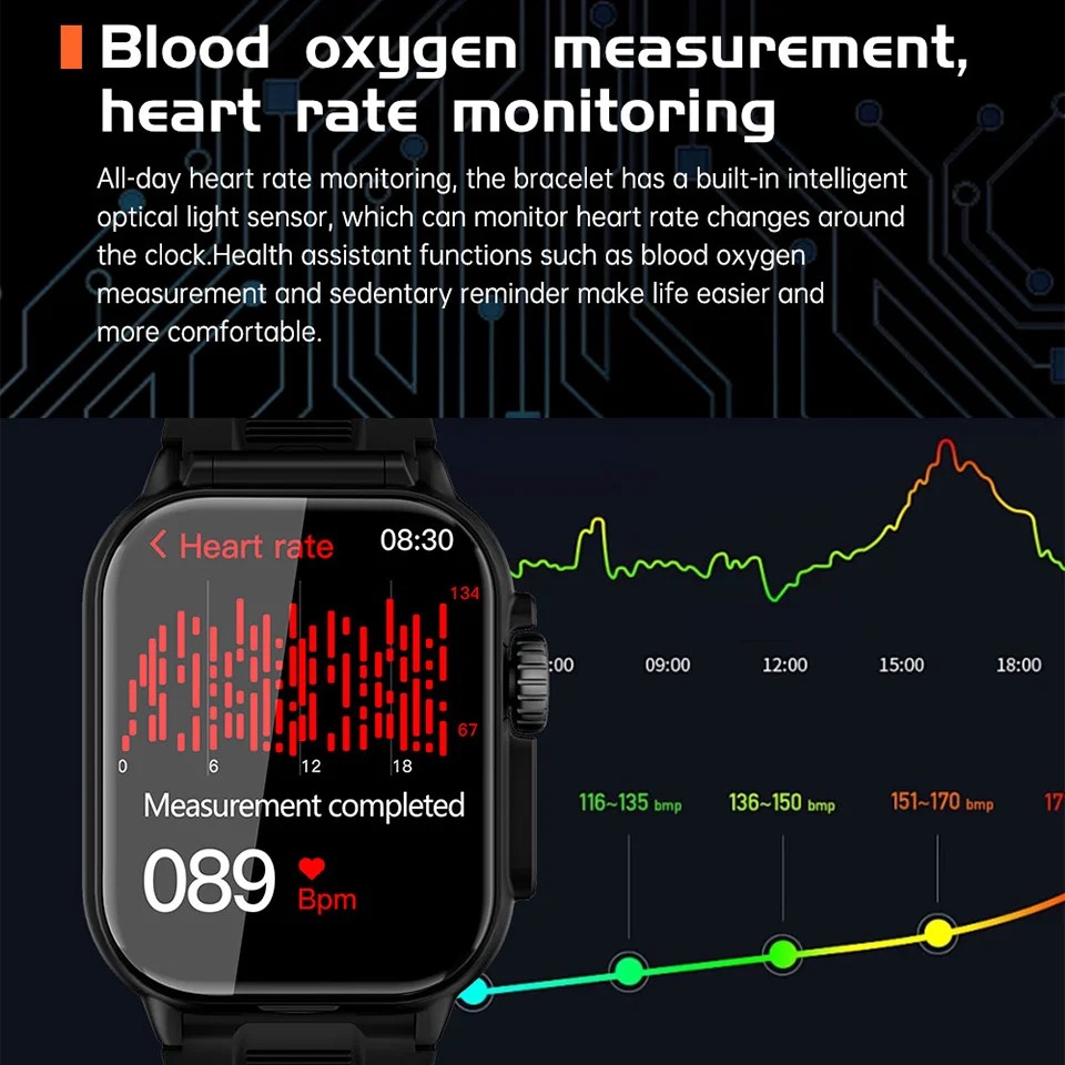 2-in-1 smartwatch GT8 full screen touch Bluetooth with headphones smartwatch heart rate and blood