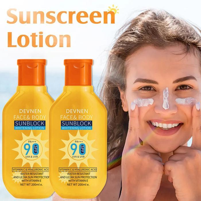 SPF 90+++ Sunscreen Whitening Sunblock lotion Wajah Dan Badan Sunscreen Sun Protect & Moisture