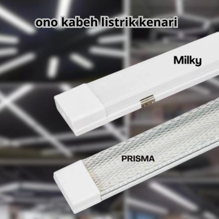 LAMPU TL SLIM KOTAK RM SLIM OUTBOW LED PRISMATIC PRISMATIK 60 CM 30 WATT / 120 CM 60 WATT T8