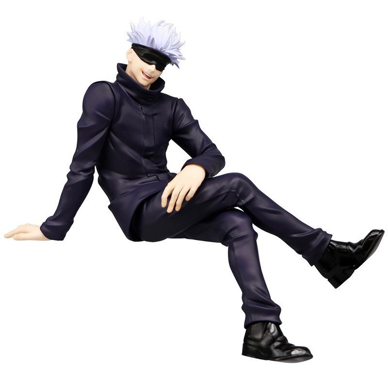 11cm New Gojo Satoru Anime Jujutsu Kaisen Action Figure Itadori Yuji Seated Noodle Stopper Model