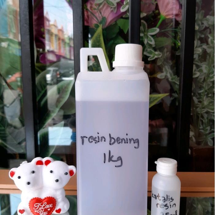 Resin Bening 1 Kg/ Resin Upr / Komplit Katalis / Cocok Untuk Kerajinan Tangan Kerajinan Pasti Promo