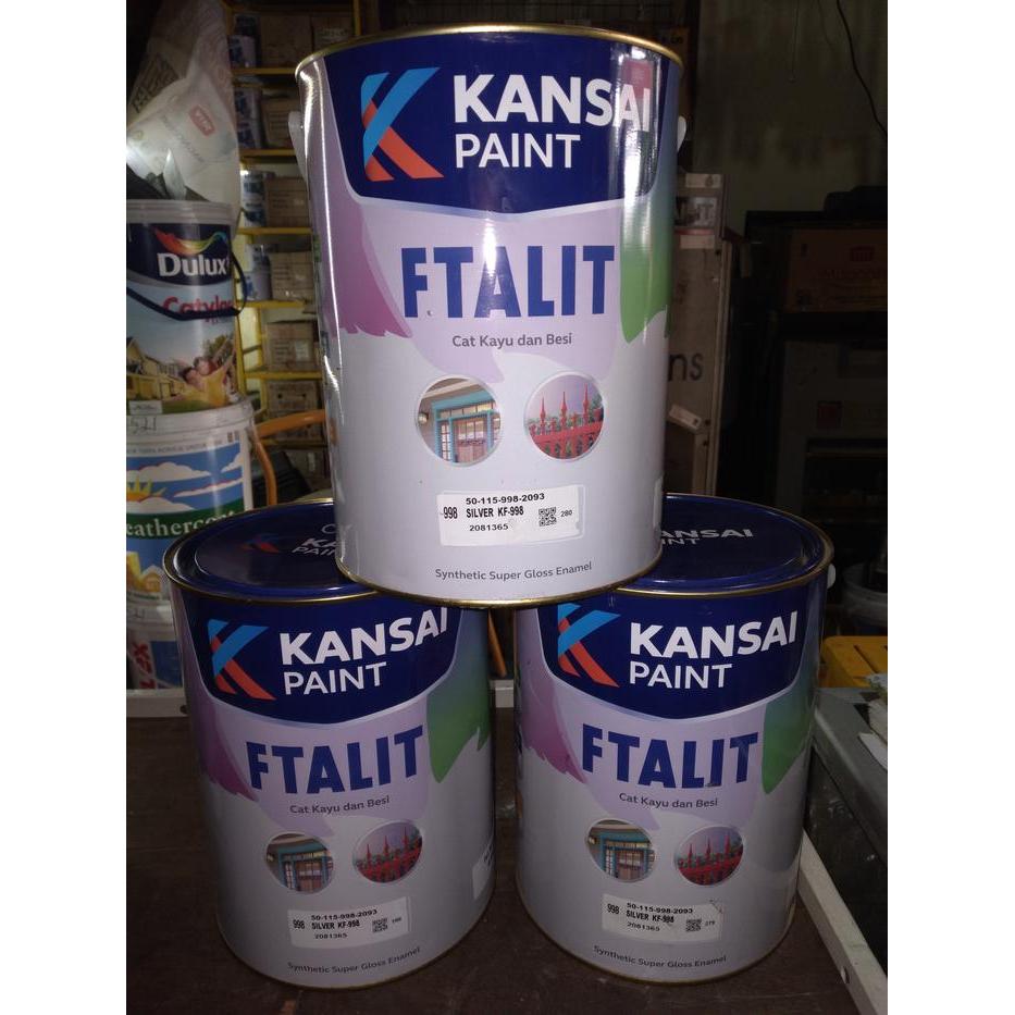 Cat minyak kayu & besi Kansai Ftalit silver 998 4 kg