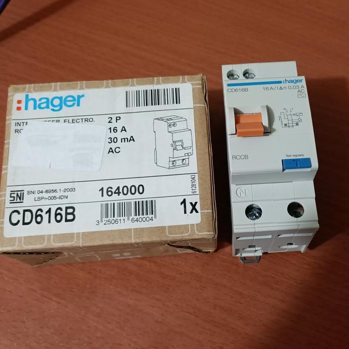 Elcb / Rccb 2P 16A / 40 A Hager Cd 616 B