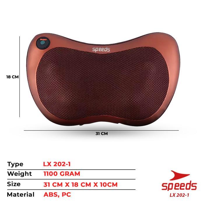 Speeds Bantal Pijat 8 Bola Coklat Bantal Pijat Terapi Relaksasi Leher Punggung Alat Pijat Untuk