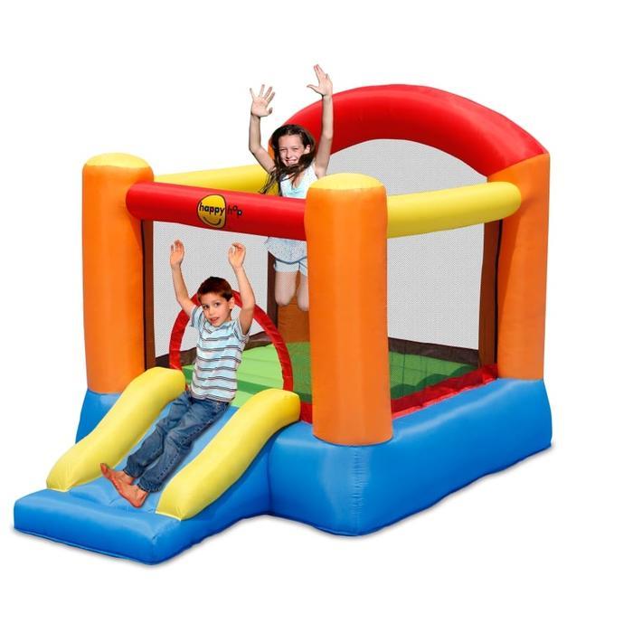 Happy Hop 9004B Rumah Istana Balon Trampolin Mainan Anak dengan Perosotan dan Area Lompat