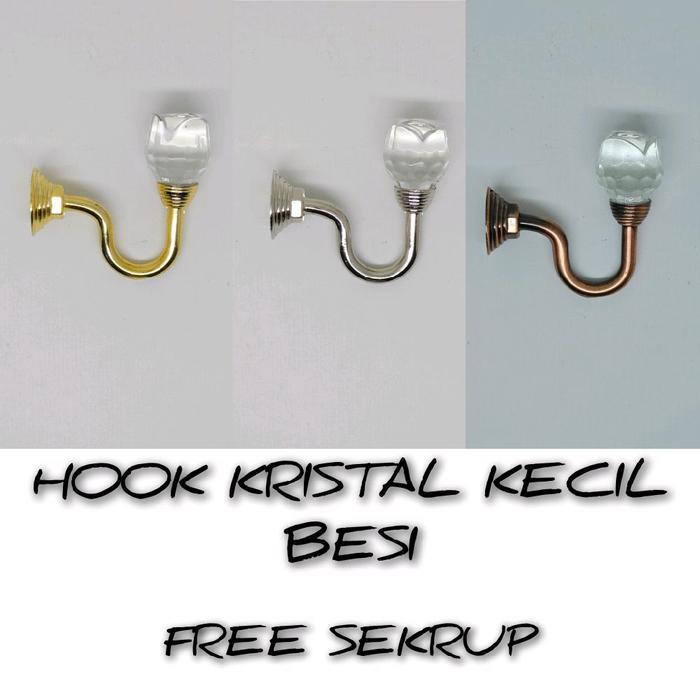[] Hook gorden KRISTAL KECIL BESI huk gordyn pengait tali hordeng cantolan gordeng
