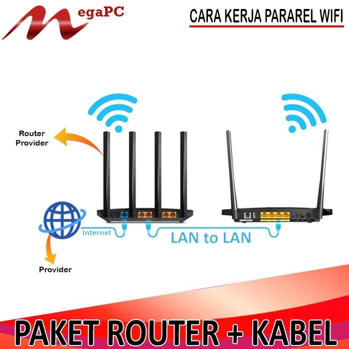 Paket Internet / Wifi Pararel Tp Link Router + Kabel Lan 10M - 50Meter