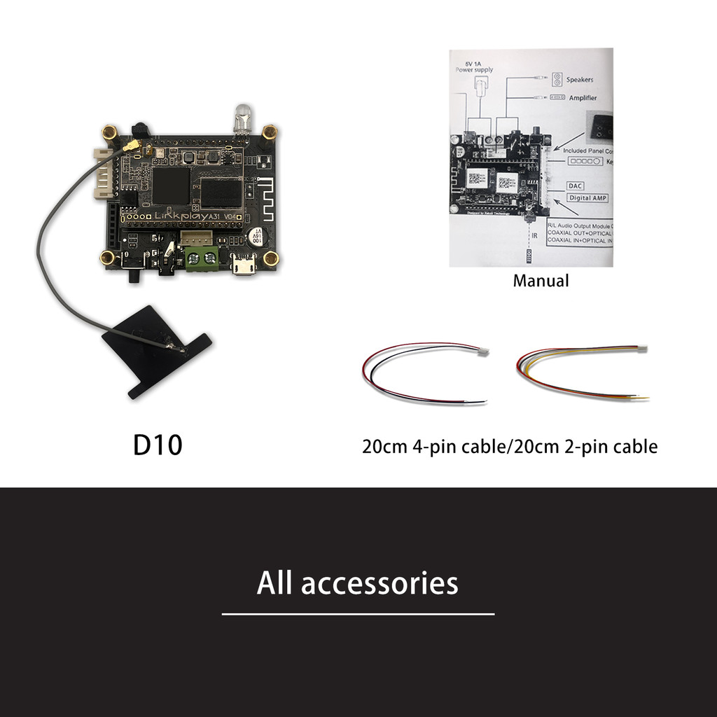 D10 WiFi and Bluetooth 5.0 Audio Receive Bluetooth Module I2S Analog Output ESS9023 Output Board