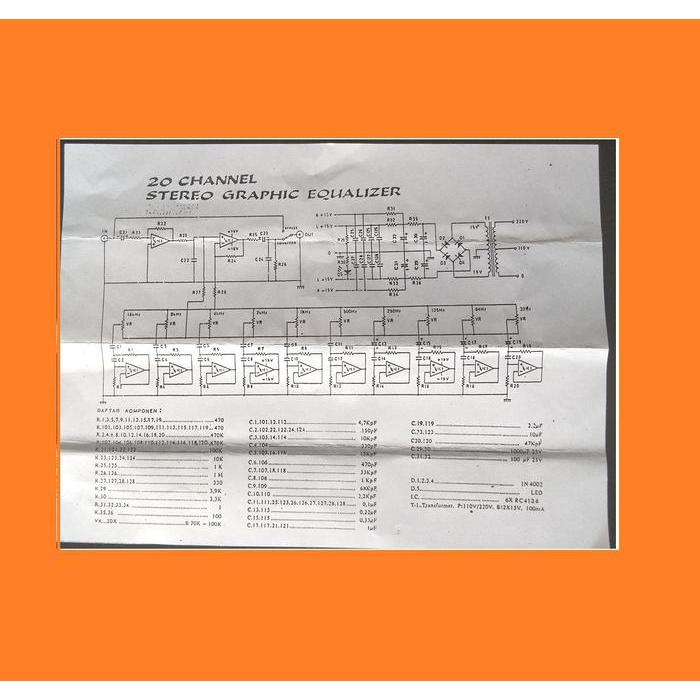 Pcb Fiber 20 Channel Graphic Equalizer Rc4136 Stereo Redy Stok
