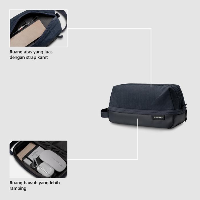 BERGARANSI Bodypack Assistant 2.0 Toiletry Clutch Pouch Travel Anti Air - Navy