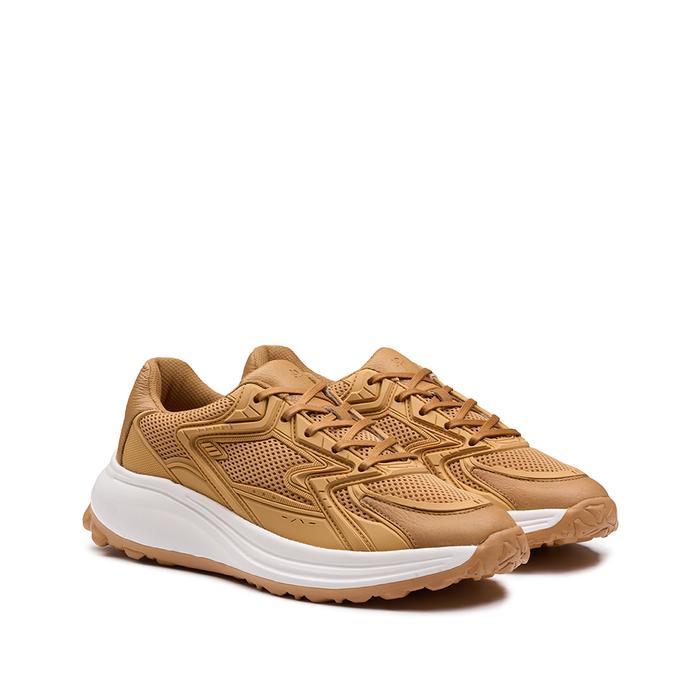 Prabu - Pradana Beige Sepatu Kulit Sneakers Pria
