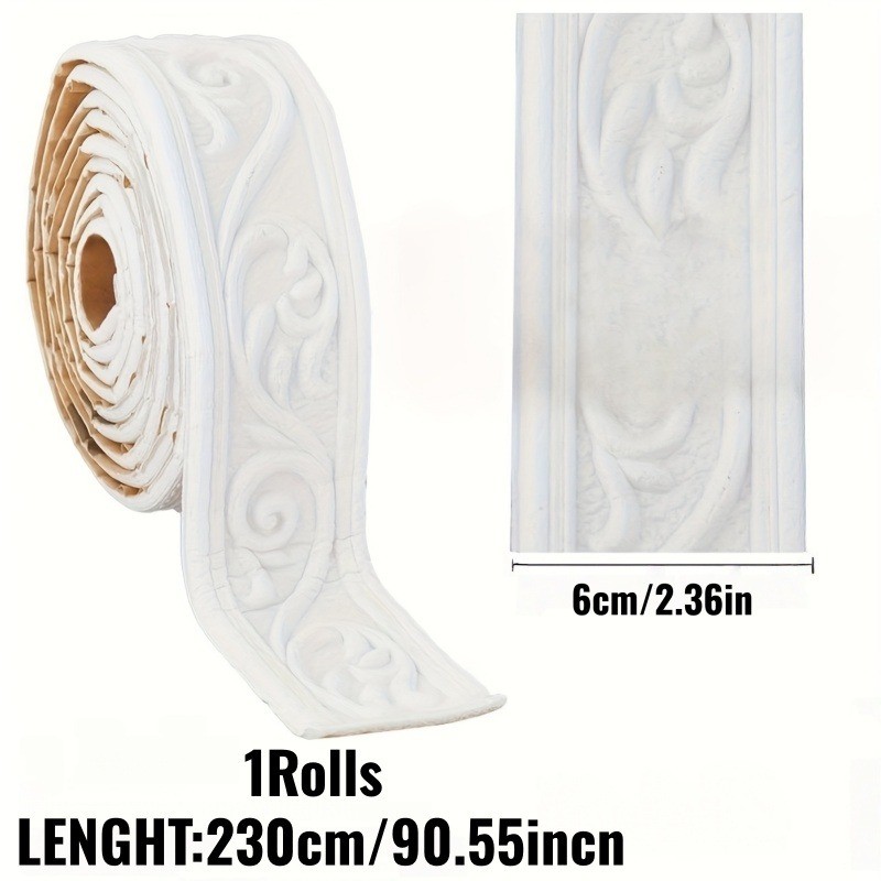 3D Embossed Flexible Foam Wall Decor,Self-Adhesive Backing Board Trim,Decorative Wallpaper