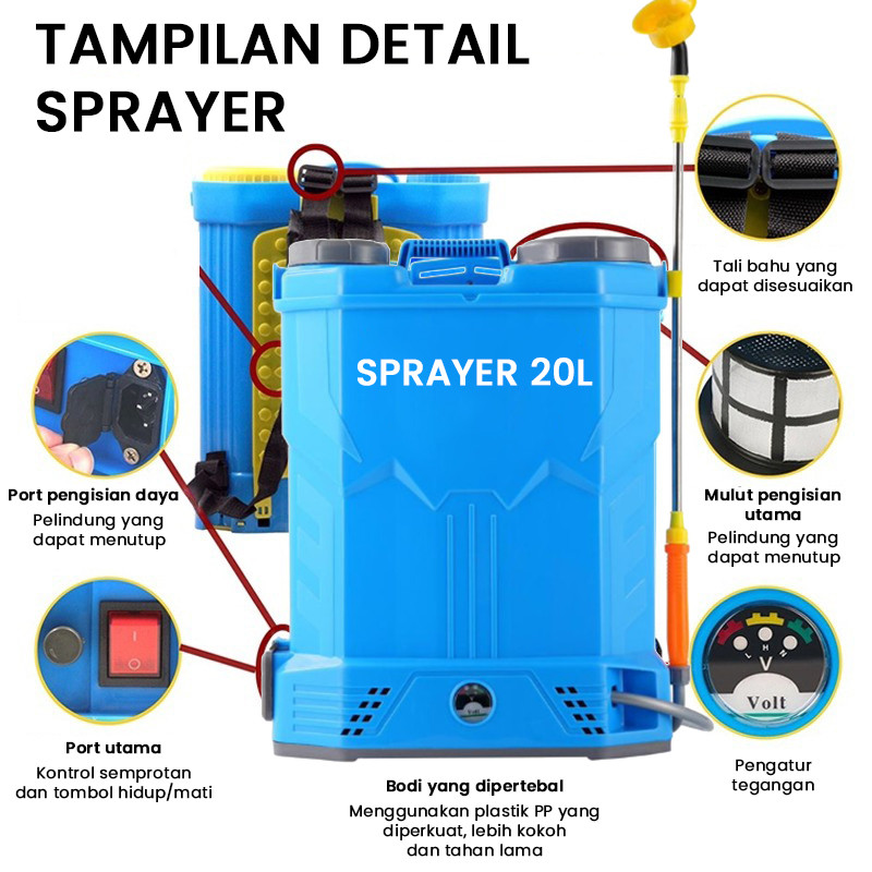 Tangki Sprayer Manual 2 Liter Alat Semprotan Hama Padi and Sprayer 20 Liter Sprayer Elektrik20liter