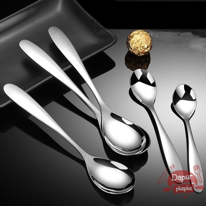 Sendok Bulat Bebek Sendok Sup Sendok Kuah Kecil Sendok Bubur Sendok Es Buah Stainless Tebal