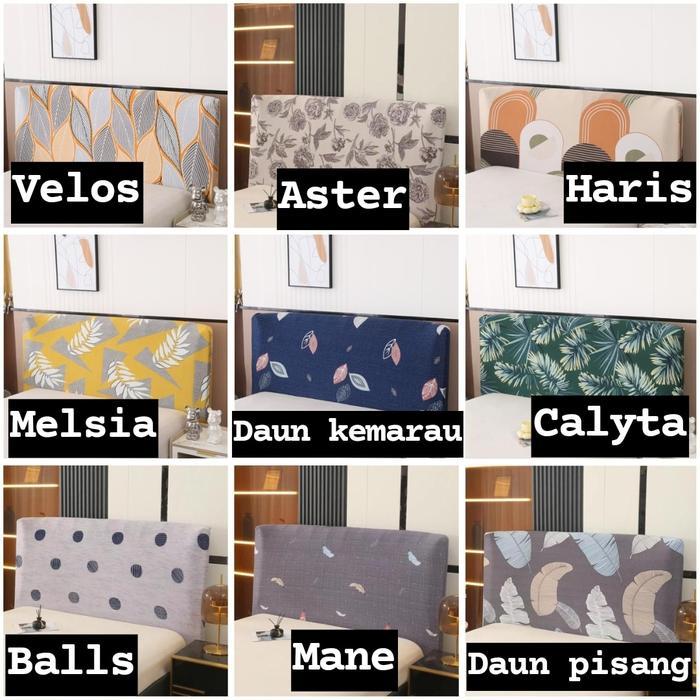 cover sandaran tempat tidur/ sarung sandaran tempat tidur dipan motif