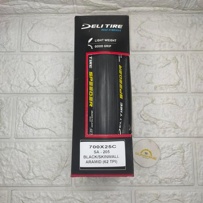 Ban Luar 700 x 25c Deli Tire SPEEDER Arad KEVLAR 700x25c SA205 62TPI Sepeda Roadbike Fixie Rims 700c