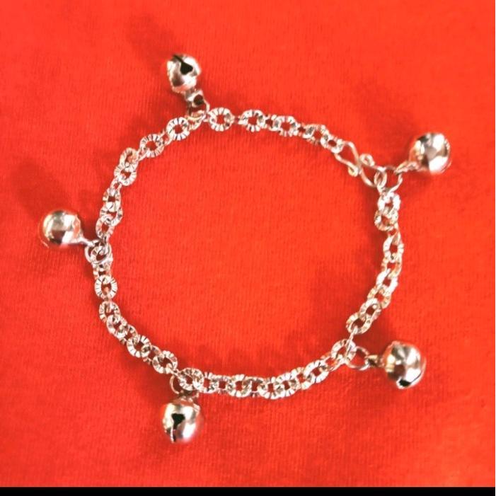 gelang kaki bayi krincingan titanium anti karat